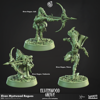 CastnPlay #830 Elven Mystwood Rogues (3 Miniatures) - no Base - 32mm