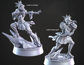 CastnPlay #841_Isolde, Ice and Snow Enchantress (2 Miniatures) - no Base - 32mm