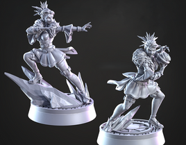 CastnPlay #841_Isolde, Ice and Snow Enchantress (2 Miniatures) - no Base - 32mm