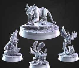 CastnPlay #845_Beasts (4 Miniatures) - no Base - 32mm