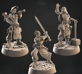 CastnPlay #853 Blacksmith Hammer Sisters (3 Miniatures) - No Base - 32mm