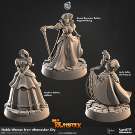 CastnPlay #857 Noble Women from Mennesker City (3 Miniatures) - No Base - 32mm