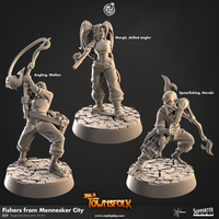 CastnPlay #859 Fishers from Mennesker City (3 Miniatures) - No Base - 32mm