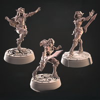 CastnPlay #862 Midnight Valkyries (3 Miniatures) - no Base - 32mm