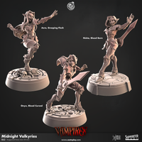 CastnPlay #862 Midnight Valkyries (3 Miniatures) - no Base - 32mm