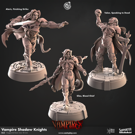 CastnPlay #863 Vampire Shadow Knights (3 Miniatures) - no Base - 32mm