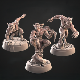 CastnPlay #864 Ghoul Bone Gnawers (3 Miniatures) - no Base - 32mm