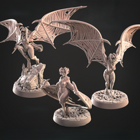 CastnPlay #865 Vampire Night Swoopers (3 Miniatures) - no Base - 32mm