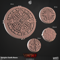 CastnPlay #872c Vampire Castle Bases (4 Bases) - 25mm