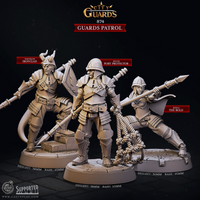 CastnPlay #874 Guards Patrol (3 Miniatures) - No Base - 32mm