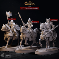 CastnPlay #877 City Guard Cavalry (3 Miniatures) - No Base - 32mm