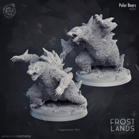 CastnPlay #319. Polar Bear (2 Miniatures) - No Base - 32mm