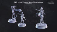 CastnPlay #842 Lilith, Eternal Night Necromancer (2 Miniatures) - no Base - 32mm